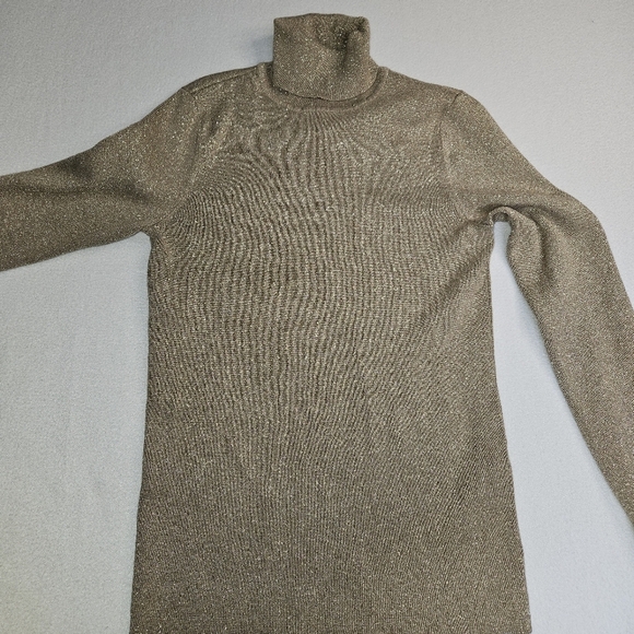Chicos Metallic Gold Turtleneck Sweater - Picture 6 of 10
